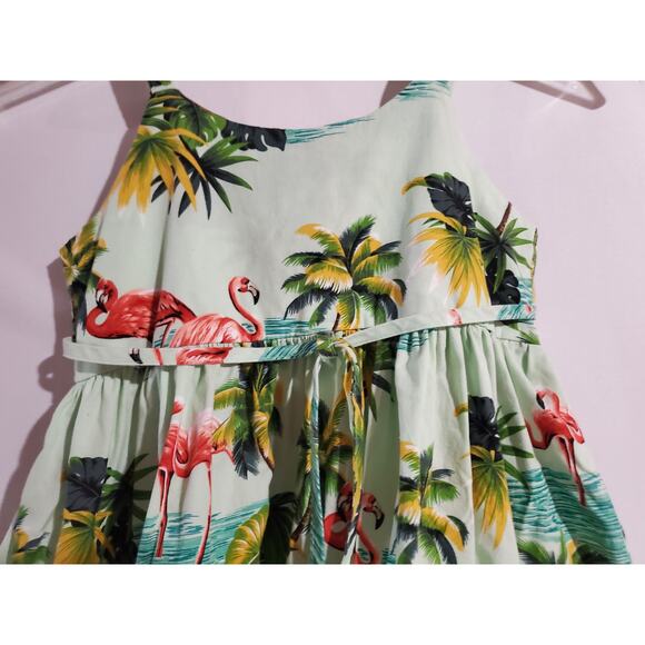 Vtg 90s Pacific Legend Hawaiian Tropical Mini Dress Babydoll Top Size 7/8 Island - Picture 4 of 7